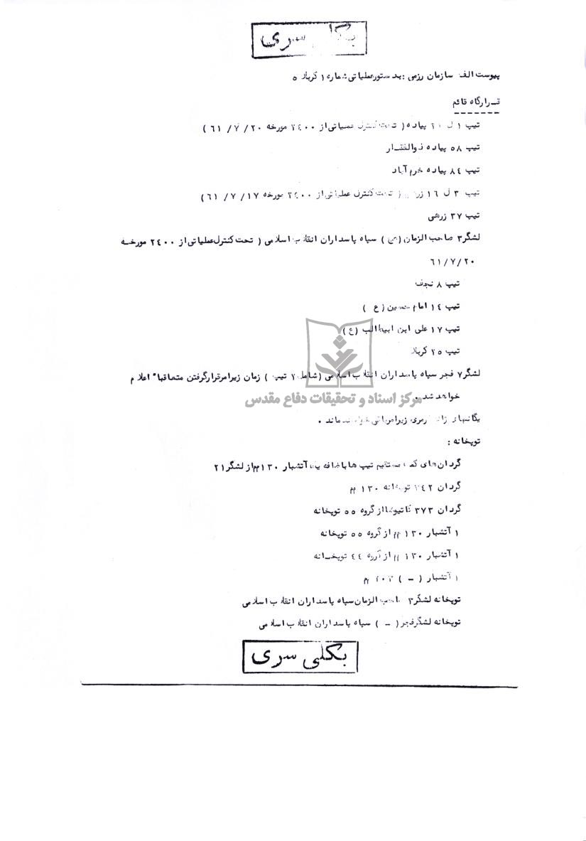 طرح اولیه عملیات محرم