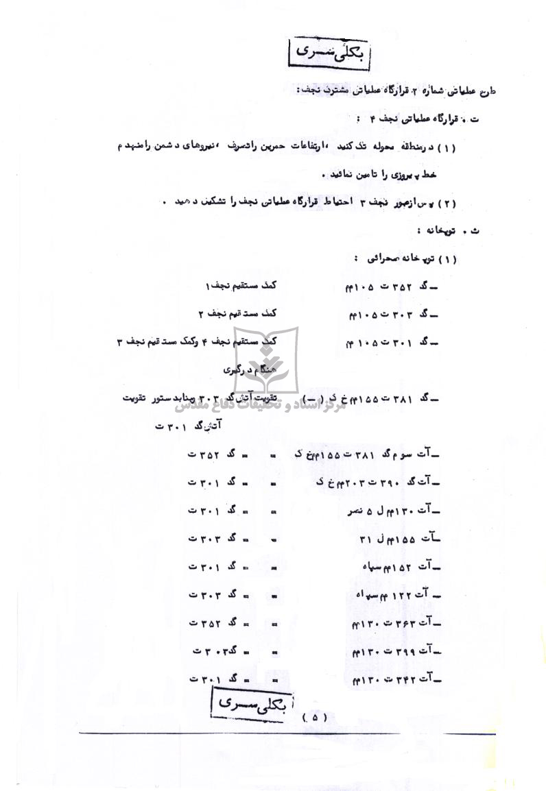 طرح عملیاتی شماره 2 قرارگاه نجف درعملیات والفجر1