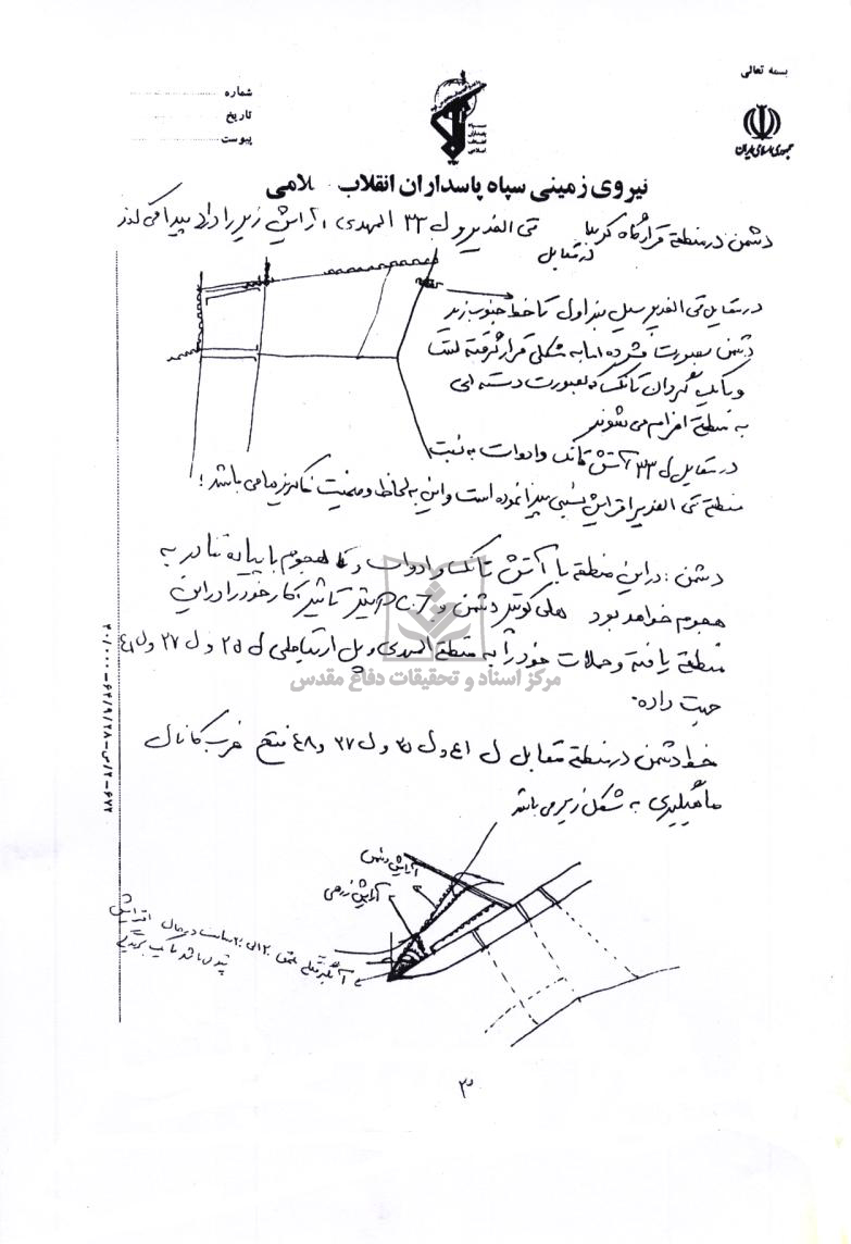 گزارش شناسایی وضعیت خطوط مقدم در عملیات کربلای 5