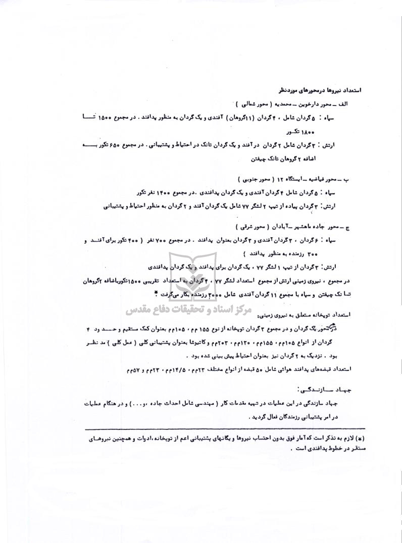 گزارش کوتاه ازعملیات ثامن الائمه