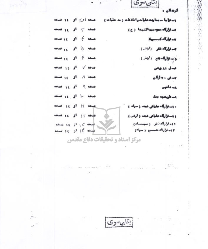 دستورالعمل شماره 1 قرارگاه عملیاتی نجف